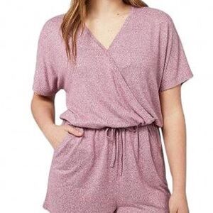 32 Degrees Pink Heather Soft Knit Lounge Romper – Size Medium – Cozy Casual